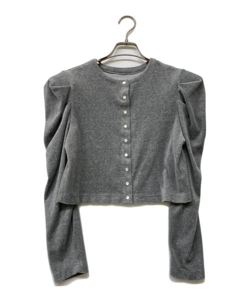 maison de dolce（メゾンドドルチェ）maison de dolce (メゾンドドルチェ) ベロアカーディガン グレー サイズ:Fの古着・服飾アイテム
