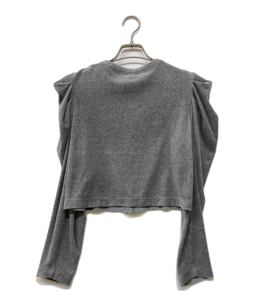 maison de dolce（メゾンドドルチェ）maison de dolce (メゾンドドルチェ) ベロアカーディガン グレー サイズ:Fの古着・服飾アイテム