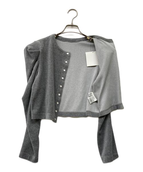 maison de dolce（メゾンドドルチェ）maison de dolce (メゾンドドルチェ) ベロアカーディガン グレー サイズ:Fの古着・服飾アイテム