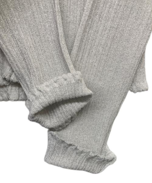ENEU（エヌー）ENEU (エヌー) glitter frill cardigan シルバー サイズ:Fの古着・服飾アイテム
