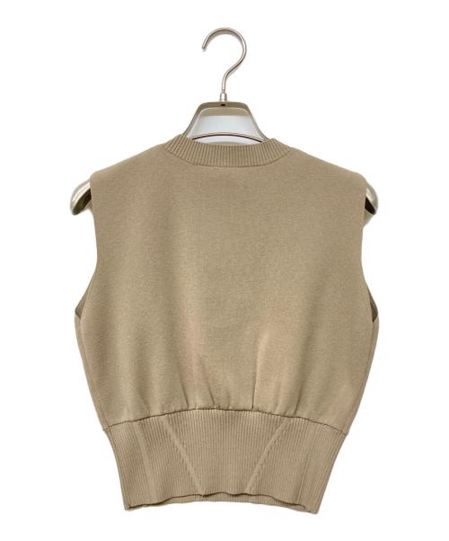 anuans（アニュアンス）anuans (アニュアンス) ウエストリブクロップドニットセットアップ ブラウン サイズ:Sの古着・服飾アイテム