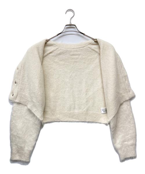 Noble（ノーブル）Noble (ノーブル) アルパカ混シャギーショートカーデ ホワイト サイズ:不明の古着・服飾アイテム