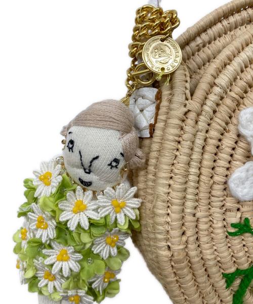 MUVEIL（ミュベール）MUVEIL (ミュベール) 刺繍カゴバッグ ベージュの古着・服飾アイテム