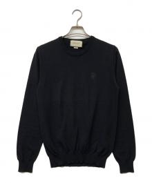GUCCI（グッチ）の古着「エンブレムニット」｜ブラック
