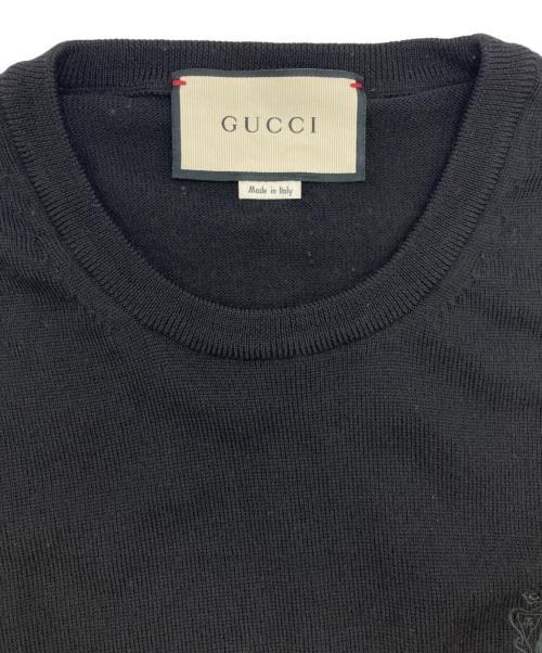 GUCCI（グッチ）GUCCI (グッチ) エンブレムニット ブラック サイズ:Mの古着・服飾アイテム