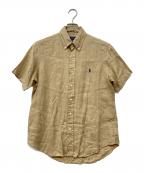 POLO RALPH LAURENポロ・ラルフローレン）の古着「QRタグ CLASSIC FITリネンシャツ」｜ブラウン