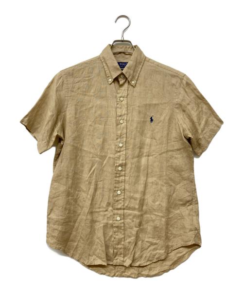 POLO RALPH LAUREN（ポロ・ラルフローレン）POLO RALPH LAUREN (ポロ・ラルフローレン) QRタグ CLASSIC FITリネンシャツ ブラウン サイズ:Sの古着・服飾アイテム