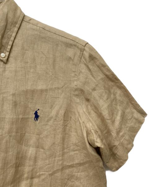 POLO RALPH LAUREN（ポロ・ラルフローレン）POLO RALPH LAUREN (ポロ・ラルフローレン) QRタグ CLASSIC FITリネンシャツ ブラウン サイズ:Sの古着・服飾アイテム
