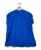 Spick and Spanスピック＆スパン）の古着「60ローンフレンチレースブラウス」｜ブルー