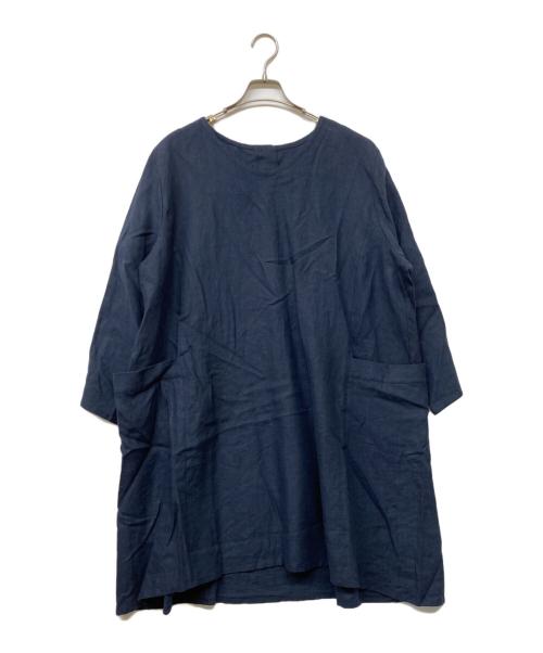 i-design studio（アイ・デザイン スタジオ）i-design studio (アイ・デザイン スタジオ) リネンワンピース ネイビー サイズ:不明の古着・服飾アイテム