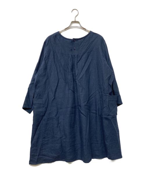 i-design studio（アイ・デザイン スタジオ）i-design studio (アイ・デザイン スタジオ) リネンワンピース ネイビー サイズ:不明の古着・服飾アイテム