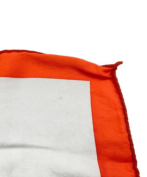 HERMES（エルメス）HERMES (エルメス) プチカレ40 シルクスカーフ オレンジ×グレーの古着・服飾アイテム