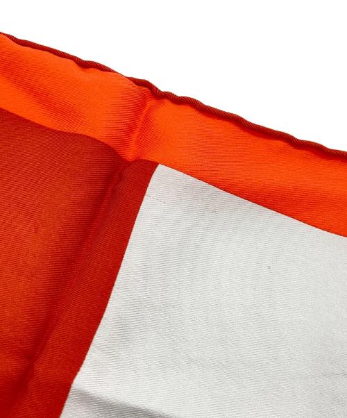 HERMES（エルメス）HERMES (エルメス) プチカレ40 シルクスカーフ オレンジ×グレーの古着・服飾アイテム