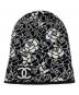 中古・古着 CHANEL (シャネル) ココマークカメリア柄ニット帽 ブラック：52000円