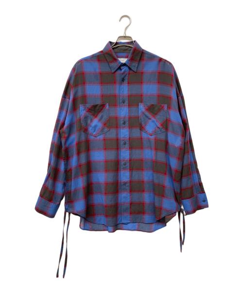 FACETASM（ファセッタズム）FACETASM (ファセッタズム) CHECK SLIT BIG SHIRT ブルー サイズ:size00の古着・服飾アイテム