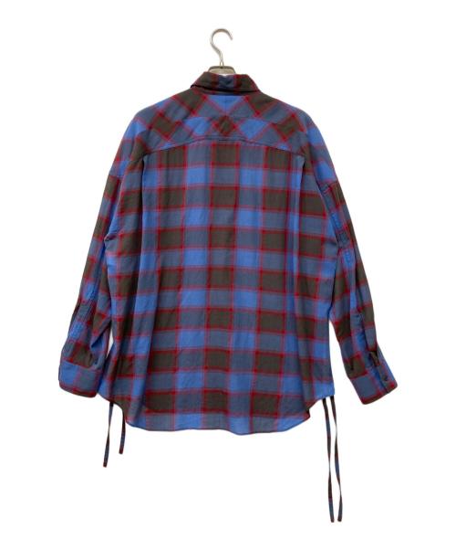 FACETASM（ファセッタズム）FACETASM (ファセッタズム) CHECK SLIT BIG SHIRT ブルー サイズ:size00の古着・服飾アイテム