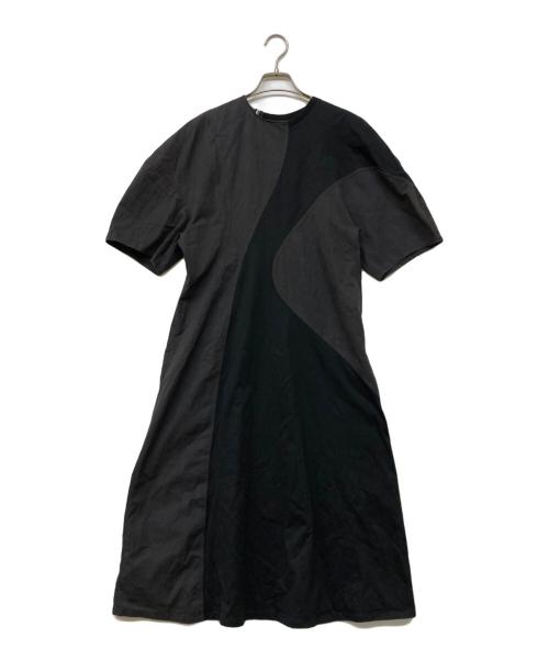 AKIRA NAKA（アキラナカ）AKIRA NAKA (アキラナカ) 異素材ドッキングロングワンピース ブラック サイズ:2の古着・服飾アイテム
