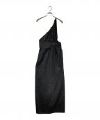 PHOTOCOPIEUフォトコピュー）の古着「ONE-SHOULDER DRAWSTRING DRESS（ワンショルダー ドローストリング ドレス）」｜ブラック
