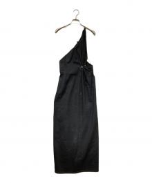 PHOTOCOPIEU（フォトコピュー）の古着「ONE-SHOULDER DRAWSTRING DRESS（ワンショルダー ドローストリング ドレス）」｜ブラック