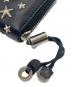 中古・古着 JIMMY CHOO (ジミーチュウ) スタースタッズラウンドファスナーウォレット ブラック：7000円