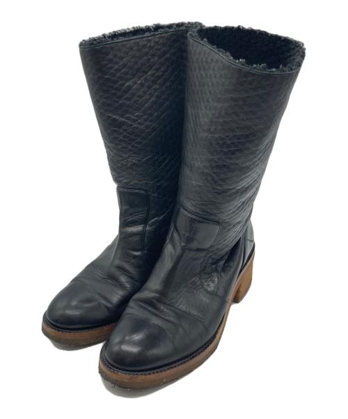 CHANEL（シャネル）CHANEL (シャネル) ココマークレザーロングブーツ ブラック サイズ:37の古着・服飾アイテム