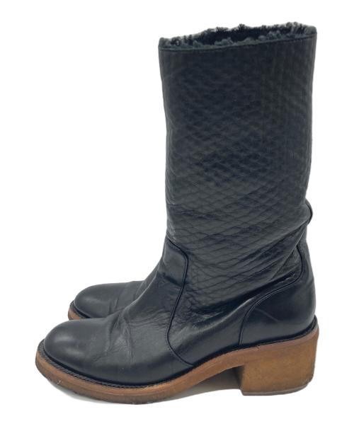 CHANEL（シャネル）CHANEL (シャネル) ココマークレザーロングブーツ ブラック サイズ:37の古着・服飾アイテム