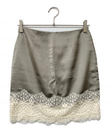 ALLISON BROWN（アリソンブラウン）の古着「Vintage Lace Mini Skirt」｜オリーブ