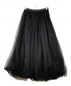 anuansアニュアンス）の古着「24AW シアーボリュームチュールスカート」｜ブラック