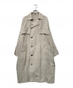 TISSUティシュ）の古着「ハイデンシティエフォートレスリネントレンチコート」｜グレー