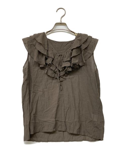 anuans（アニュアンス）anuans (アニュアンス) 24SS レイヤードフリルブラウス ブラウン サイズ:Fの古着・服飾アイテム