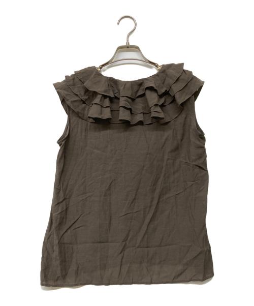 anuans（アニュアンス）anuans (アニュアンス) 24SS レイヤードフリルブラウス ブラウン サイズ:Fの古着・服飾アイテム