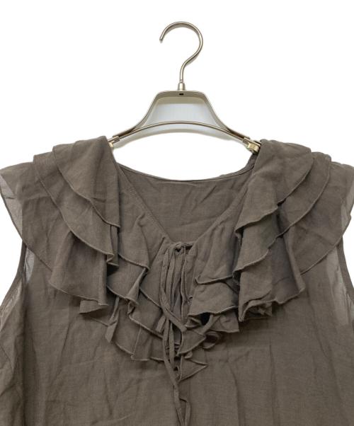 anuans（アニュアンス）anuans (アニュアンス) 24SS レイヤードフリルブラウス ブラウン サイズ:Fの古着・服飾アイテム