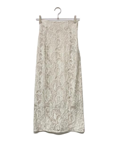 anuans（アニュアンス）anuans (アニュアンス) 23AW ウェーブレースタイトスカート ホワイト サイズ:XSの古着・服飾アイテム