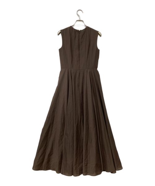 BLENHEIM（ブレンヘイム）BLENHEIM (ブレンヘイム) スパンボイルワッシャーロングフレアワンピース ブラウン サイズ:XSの古着・服飾アイテム