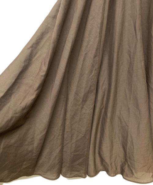 BLENHEIM（ブレンヘイム）BLENHEIM (ブレンヘイム) スパンボイルワッシャーロングフレアワンピース ブラウン サイズ:XSの古着・服飾アイテム