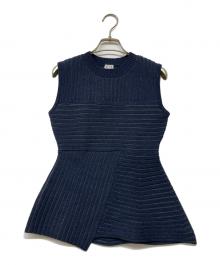 L'AUBE BLANC（ローブ ブラン）の古着「Panel rib knit tops」｜ネイビー