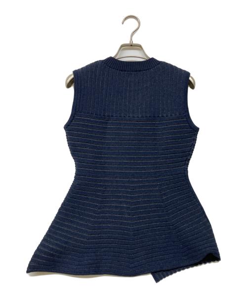 L'AUBE BLANC（ローブ ブラン）L'AUBE BLANC (ローブ ブラン) Panel rib knit tops ネイビー サイズ:Fの古着・服飾アイテム