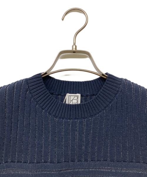 L'AUBE BLANC（ローブ ブラン）L'AUBE BLANC (ローブ ブラン) Panel rib knit tops ネイビー サイズ:Fの古着・服飾アイテム