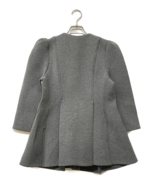 L'AUBE BLANC（ローブ ブラン）L'AUBE BLANC (ローブ ブラン) Double Knit Peplum Jacket グレー サイズ:Fの古着・服飾アイテム