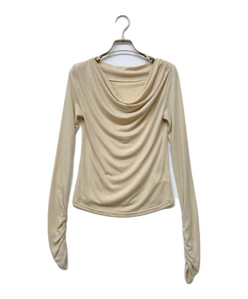anuans（アニュアンス）anuans (アニュアンス) 25SS ギャザードレープカットトップス ベージュ サイズ:Fの古着・服飾アイテム