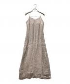 anuansアニュアンス）の古着「24SS サテンナローキャミワンピース」｜ピンクベージュ