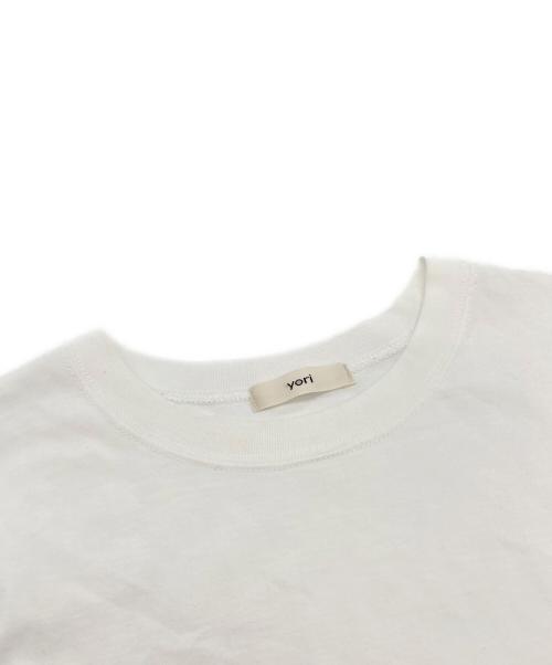 YORI（ヨリ）YORI (ヨリ) ヘムラウンドハーフロゴTee ホワイト サイズ:Fの古着・服飾アイテム