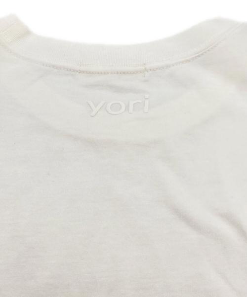 YORI（ヨリ）YORI (ヨリ) ヘムラウンドハーフロゴTee ホワイト サイズ:Fの古着・服飾アイテム