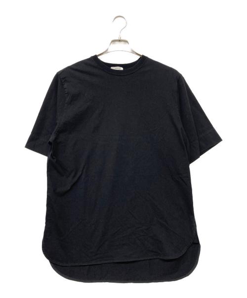 YORI（ヨリ）yori (ヨリ) ヘムラウンドハーフロゴTee ブラック サイズ:FREEの古着・服飾アイテム