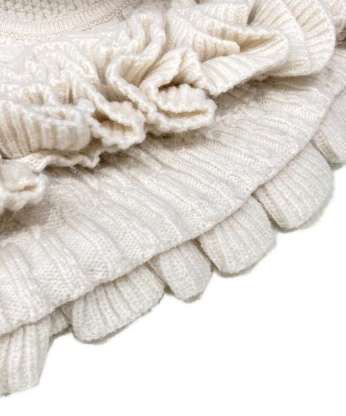 la belle etude（ラベルエチュード）la belle etude (ラベルエチュード) ニッティングパターンボリュームフリルニットビスチェ アイボリー サイズ:fの古着・服飾アイテム