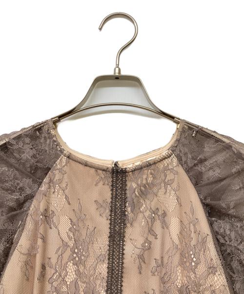 DORRY DOLL（ドリードール）DORRY DOLL (ドリードール) ショルダーギャザーラッセルレースワンピース ブラウン サイズ:38の古着・服飾アイテム