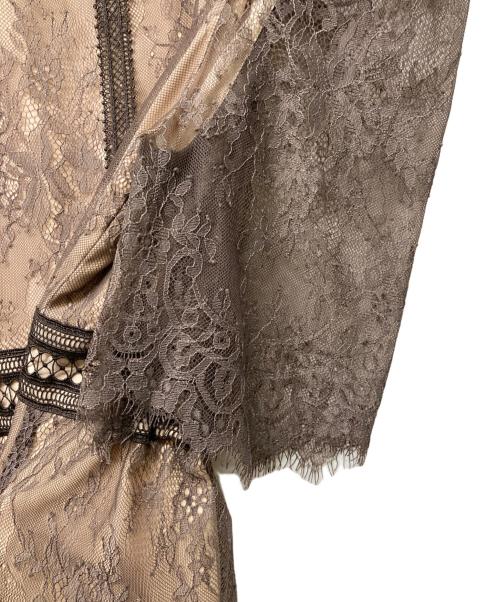 DORRY DOLL（ドリードール）DORRY DOLL (ドリードール) ショルダーギャザーラッセルレースワンピース ブラウン サイズ:38の古着・服飾アイテム