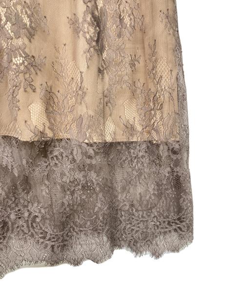 DORRY DOLL（ドリードール）DORRY DOLL (ドリードール) ショルダーギャザーラッセルレースワンピース ブラウン サイズ:38の古着・服飾アイテム