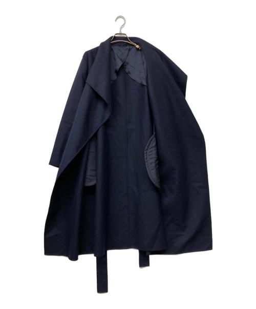 Leilian（レリアン）LEILIAN (レリアン) Loro Piana ノーカラーウールコート ネイビー サイズ:9の古着・服飾アイテム