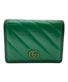 GUCCI（グッチ）の古着「GGマーモントレザーコンパクトウォレット」｜グリーン